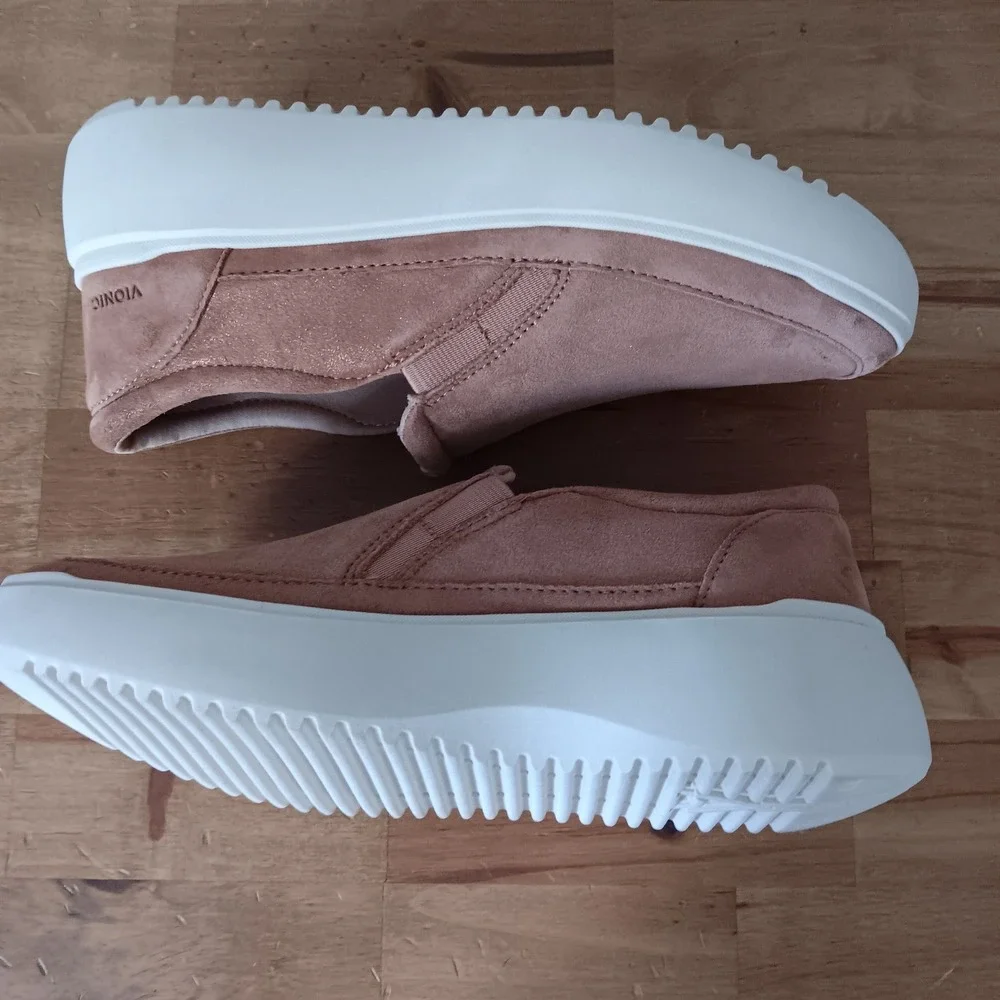 Vionic Kearny Slip On Sneakers Womens 6 Pink Suede Good Platform Shimmer - Picture 6 of 11